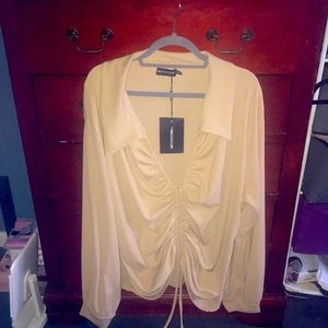 Plus size prettylittlething drawstring blouse